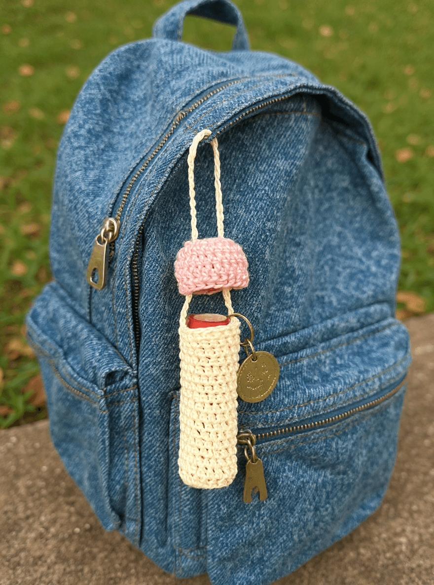 Lip balm holder – soft pink & ivory, - Image 5