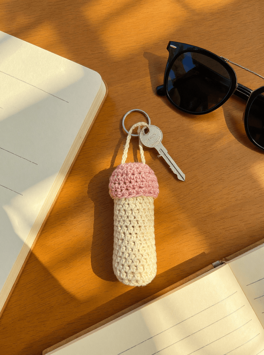 Lip balm holder – soft pink & ivory, - Image 8