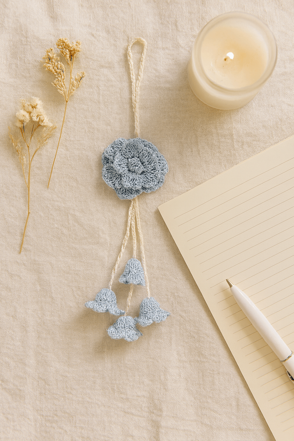 Crochet Bloom Tassel Charm – Handmade Everyday Accessory - Image 2