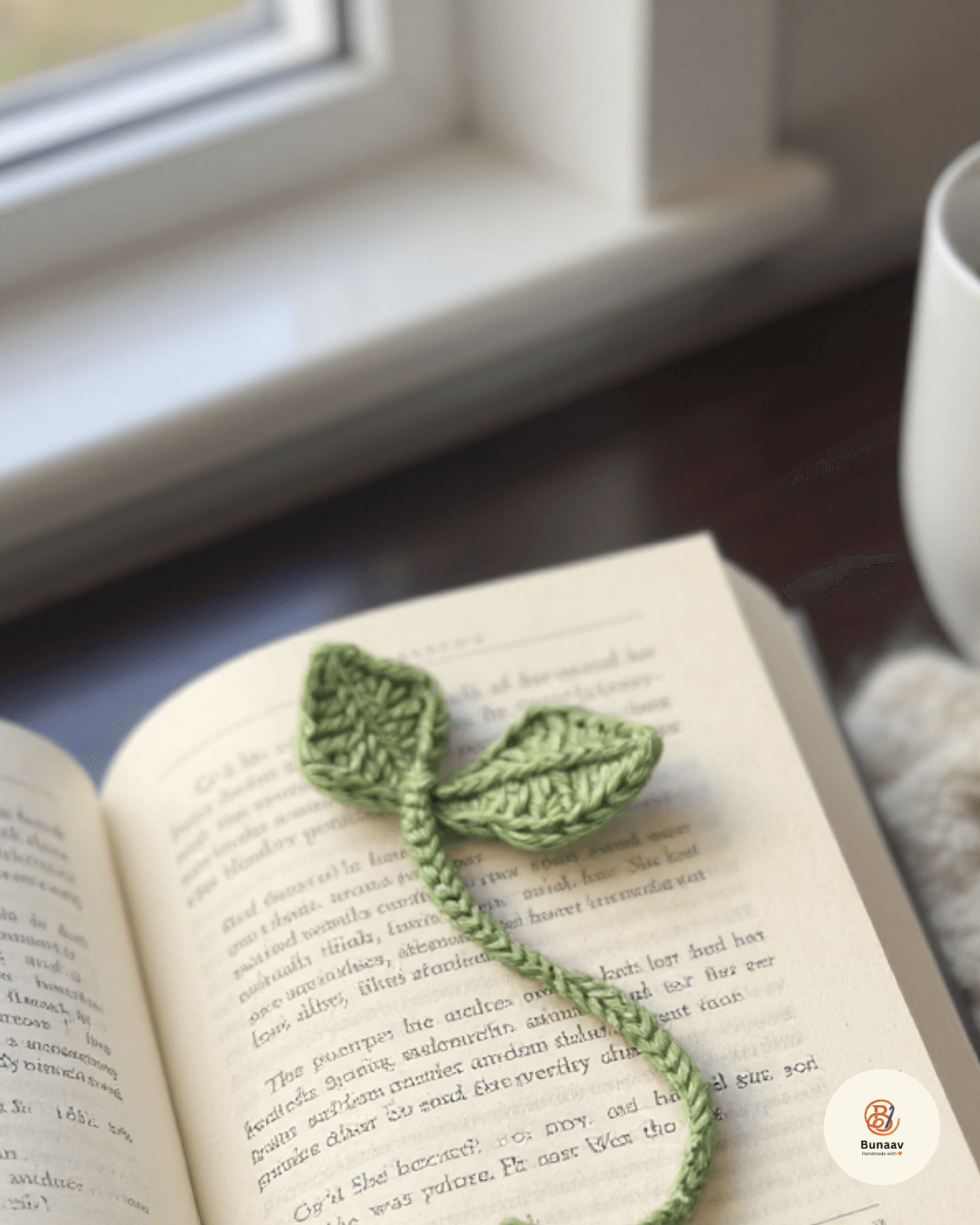 Crochet Leaf Sprout – Multipurpose Bookmark & Cable Tie - Image 3