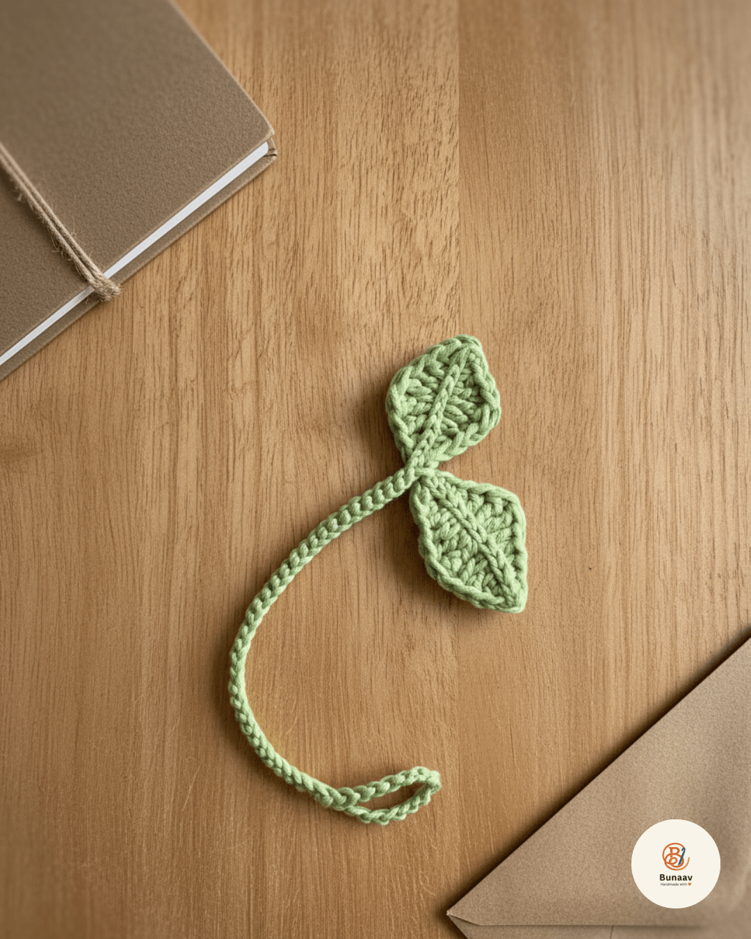 Crochet Leaf Sprout – Multipurpose Bookmark & Cable Tie - Image 4
