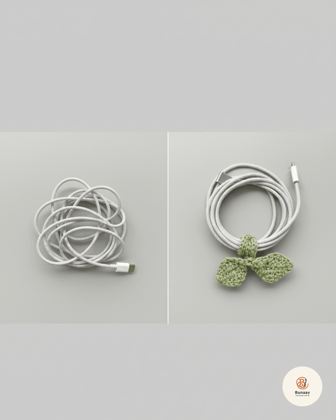 Crochet Leaf Sprout – Multipurpose Bookmark & Cable Tie - Image 2