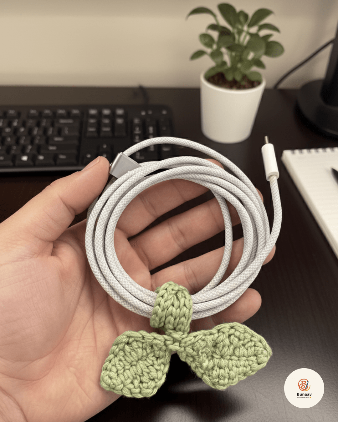 Crochet Leaf Sprout – Multipurpose Bookmark & Cable Tie - Image 6