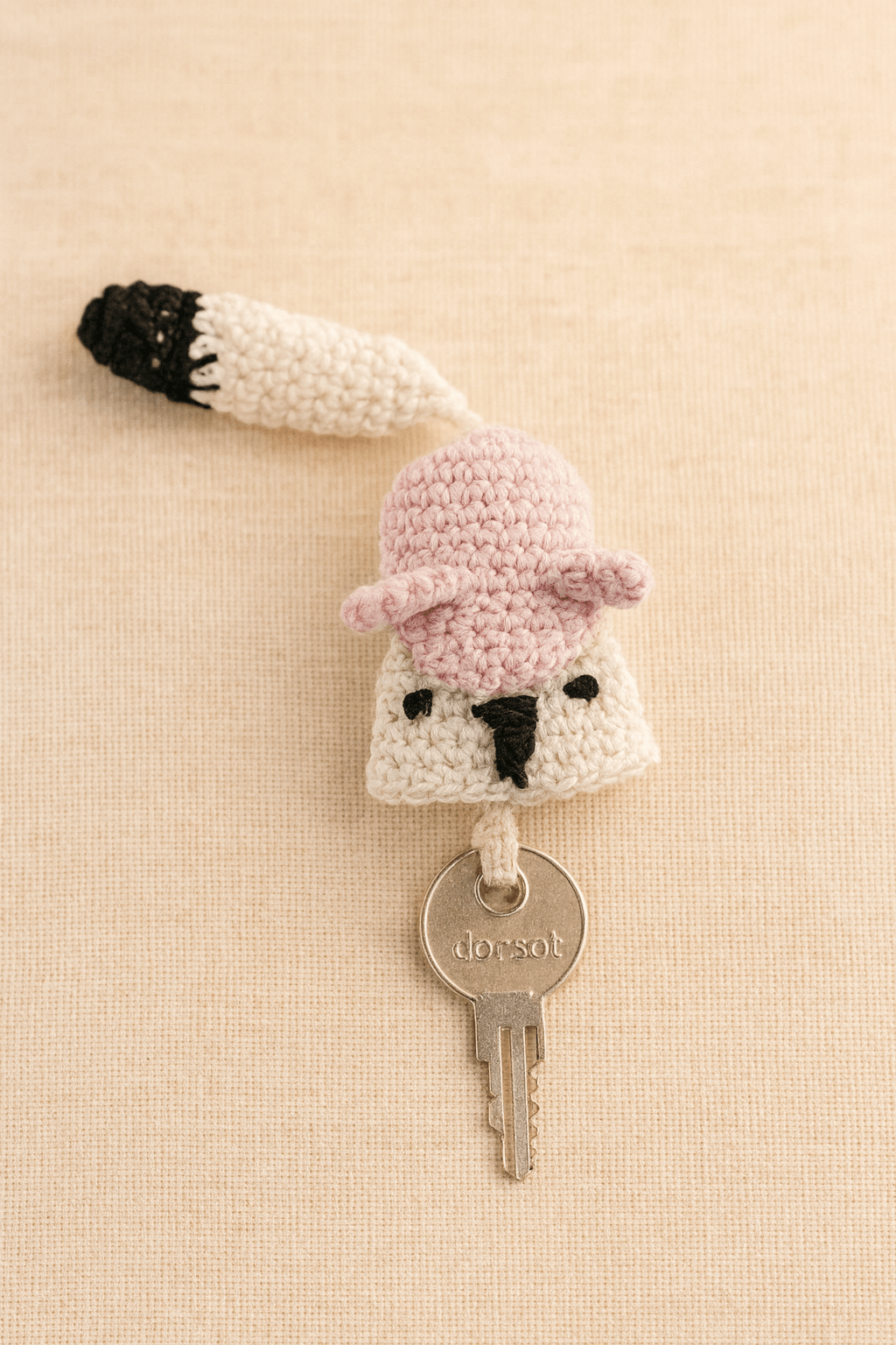 Handmade Crochet Fox Keychain – “Foxy Keeper” Retractable Key Holder by Bunaav - Image 6